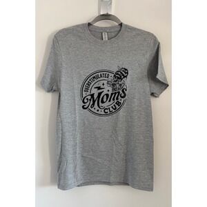 Wild Harmony Overstimulated Moms Club Skeleton Graphic T-Shirt Gray Womens Small